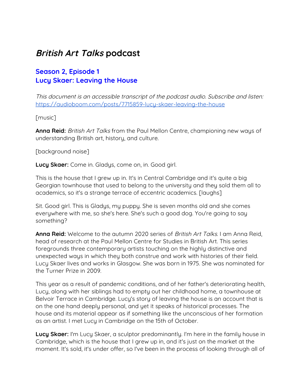 Transcript of the Podcast Audio