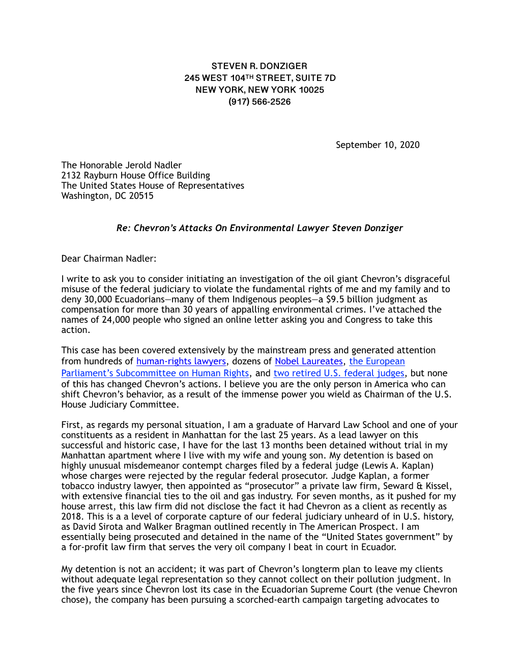 Nadler Letter .Sept10