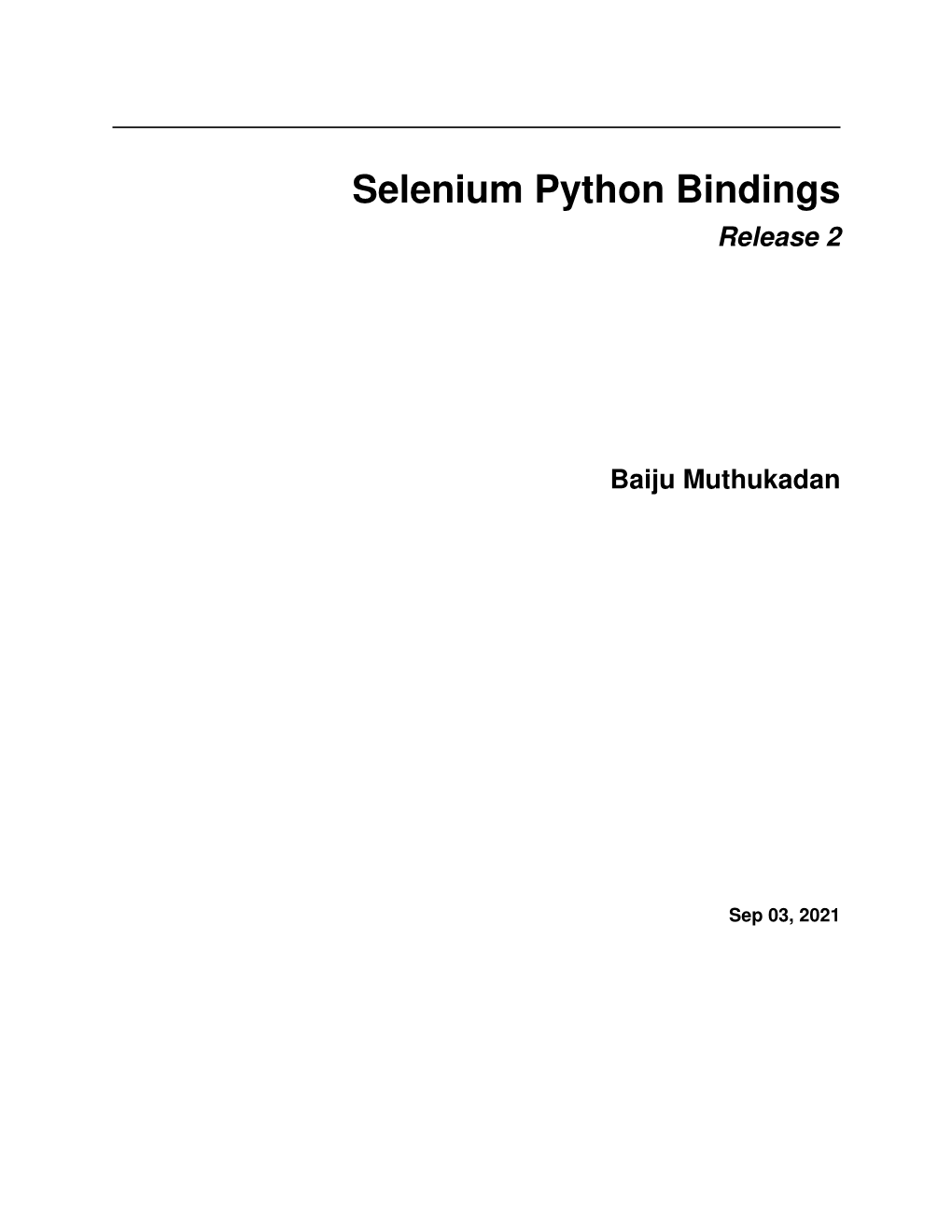 Selenium Python Bindings Release 2