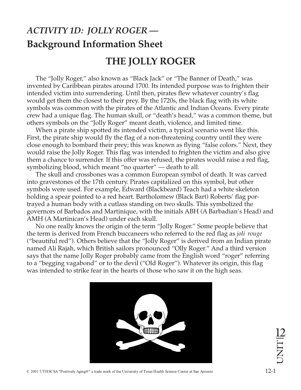 Background Information Sheet the JOLLY ROGER