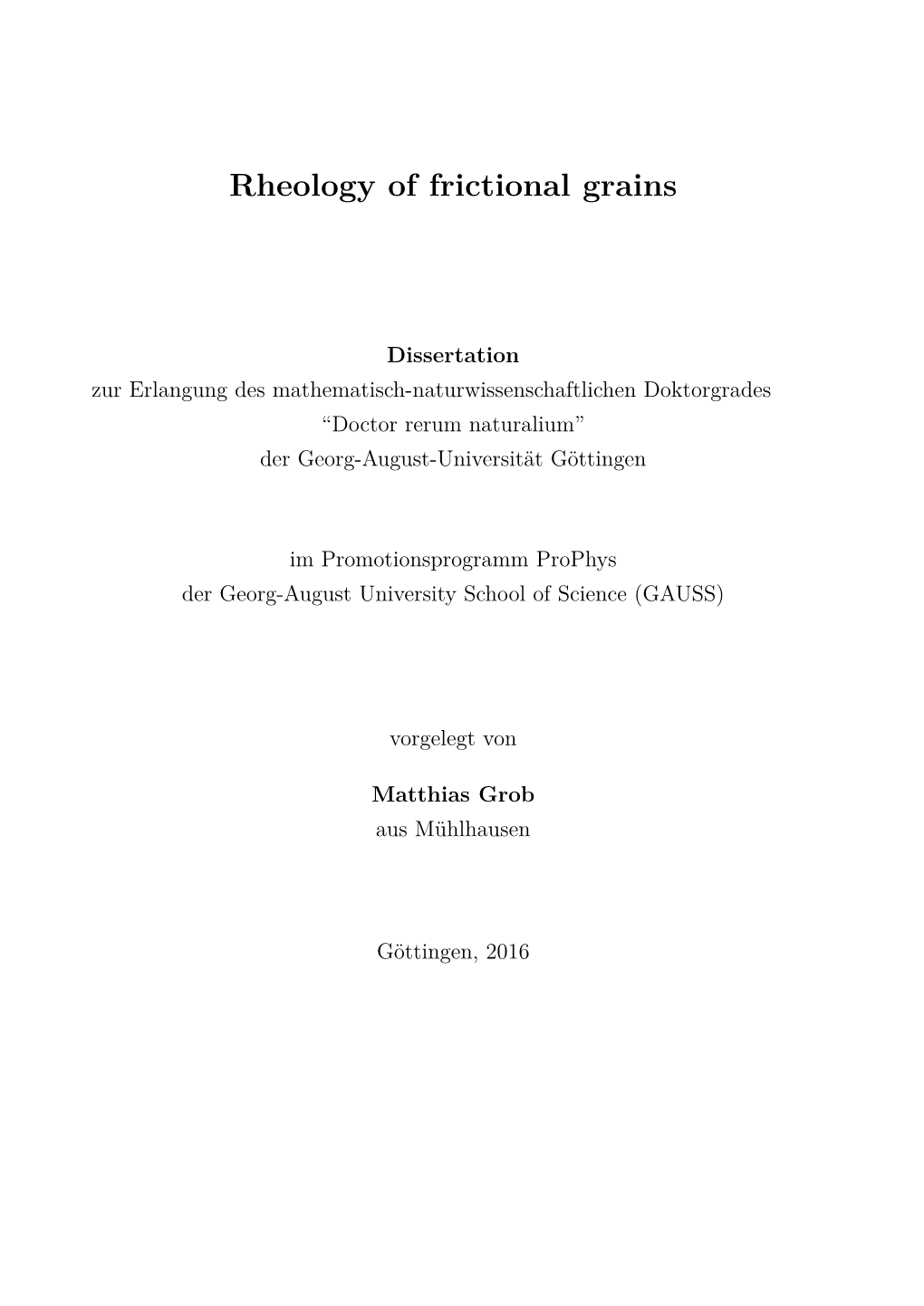 Rheology of Frictional Grains