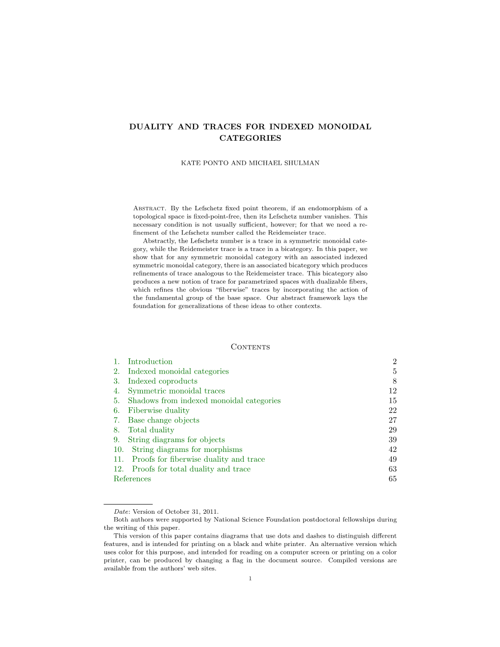 Duality and Traces for Indexed Monoidal Categories