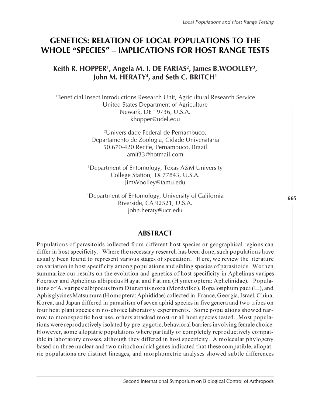 Implications for Host Range Tests