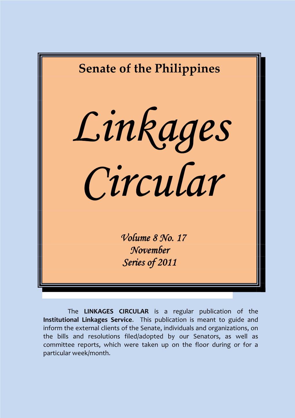 Linkages Circular Vol. 8 No. 17