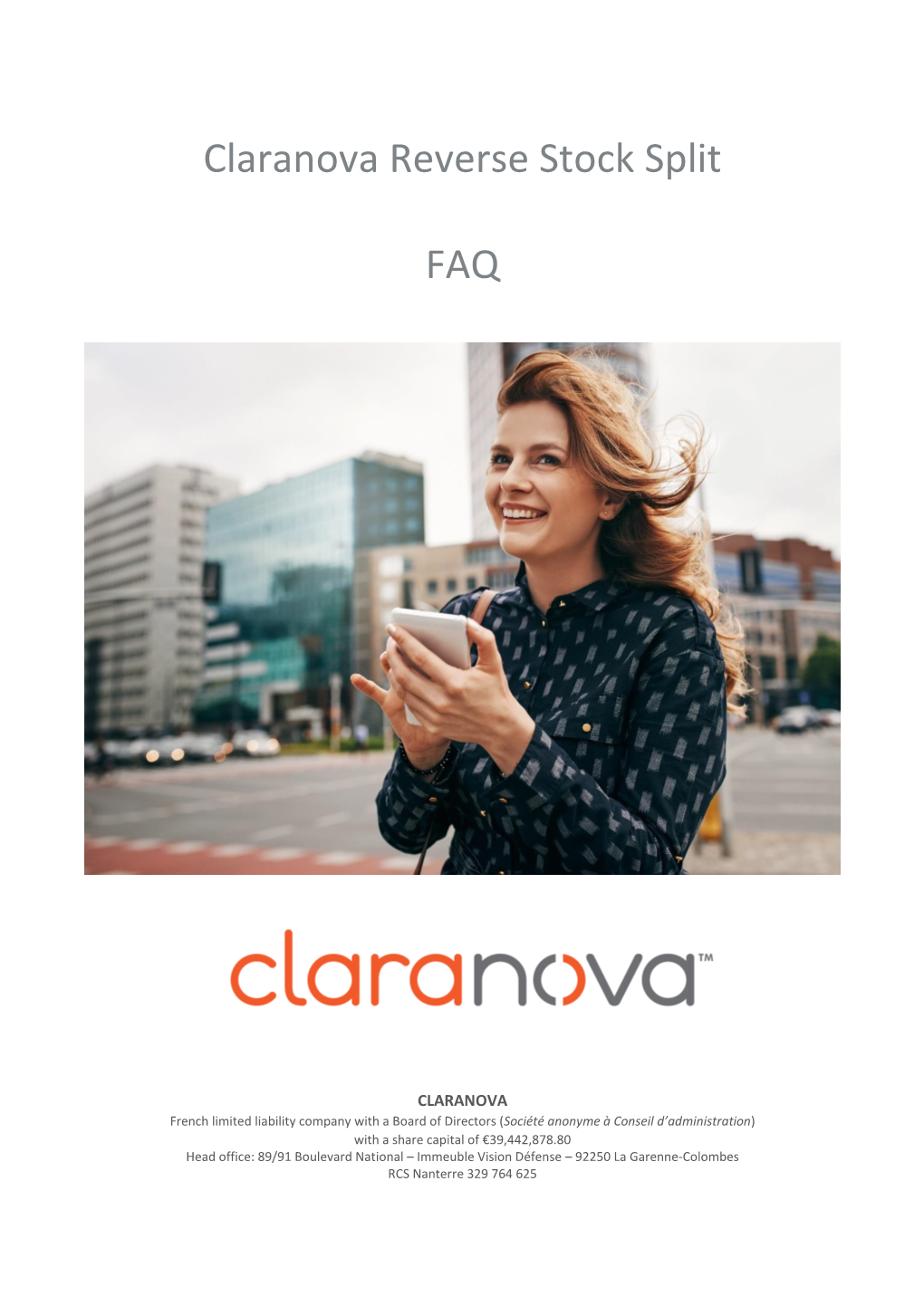 Claranova Reverse Stock Split