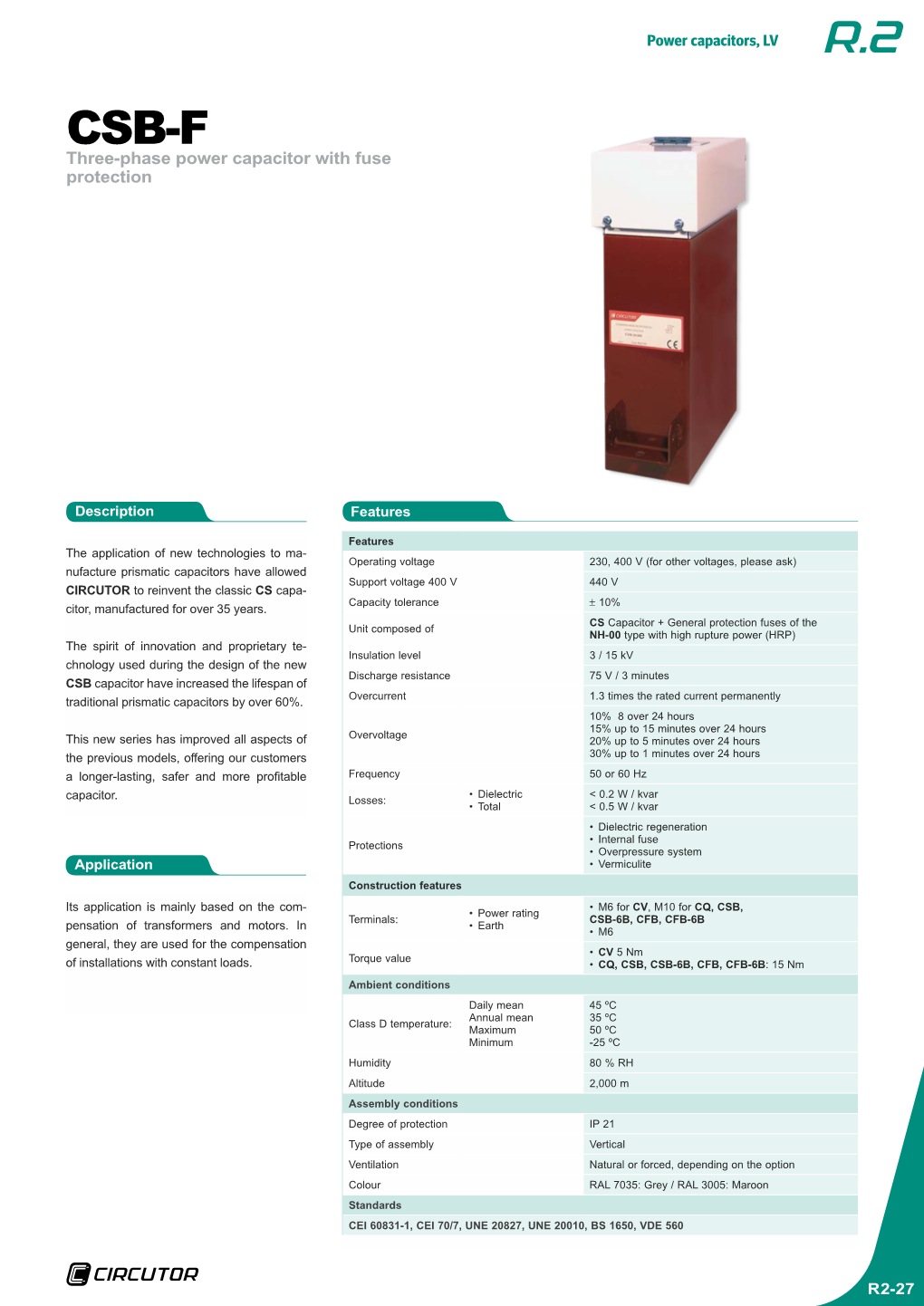 Three-Phase Power Capacitor with Fuse Protection