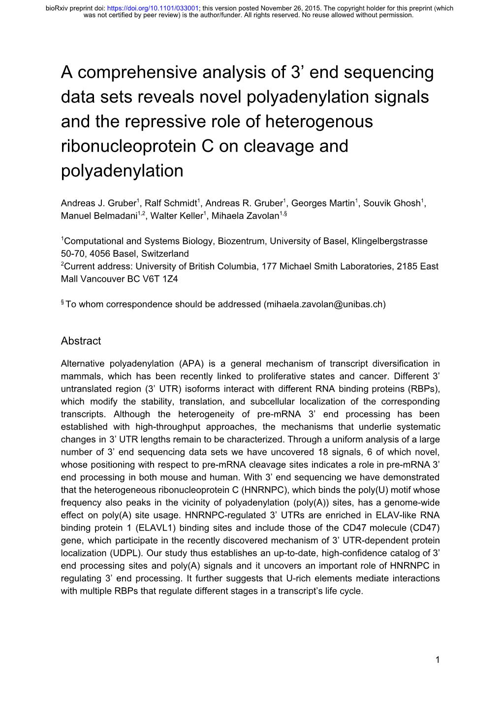 A Comprehensive Analysis of 3' End Sequencing Data Sets Reveals Novel