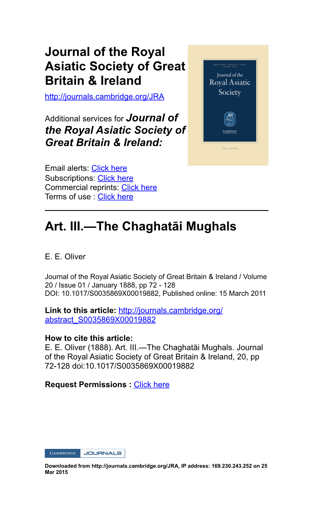 The Chaghatāi Mughals