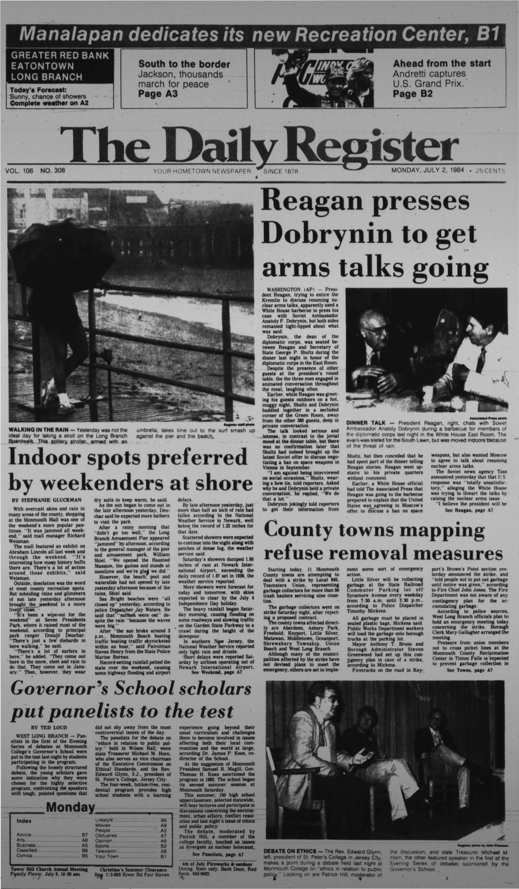 Reagan Presses Dobrynin to Get Arms Talks Going