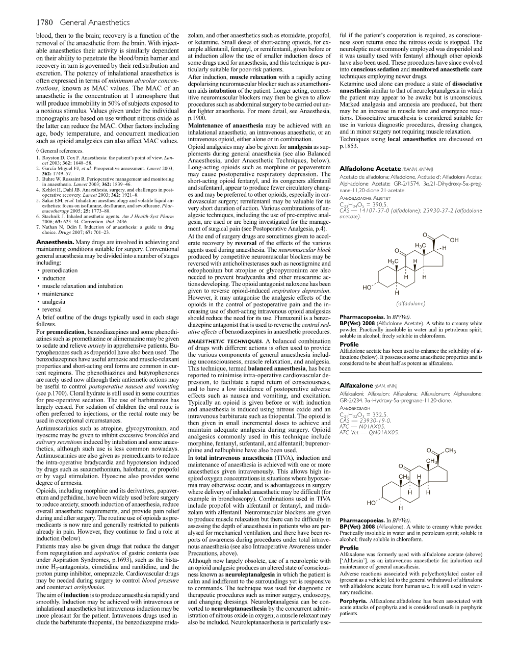 Alfadolone Acetate (BANM, Rinnm) 362: 1749–57