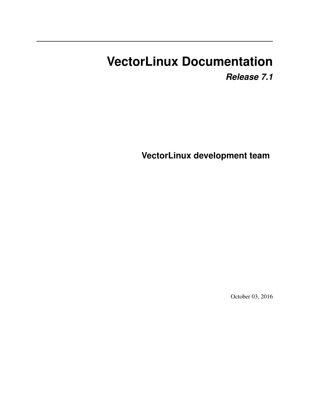 Vectorlinux Documentation Release 7.1