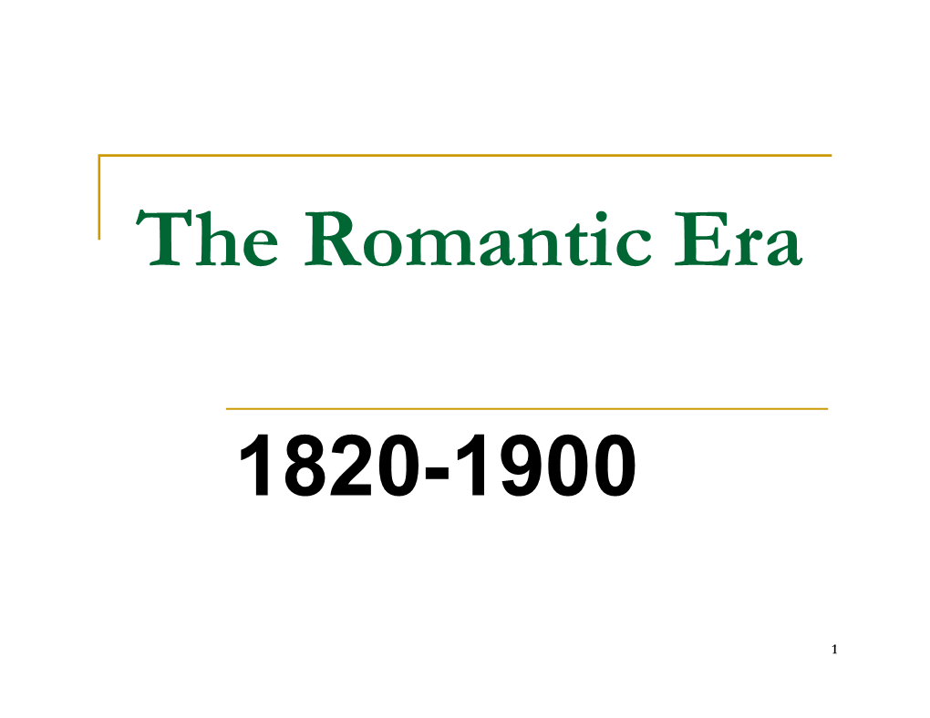 Unit 7 Romantic Era Notes.Pdf