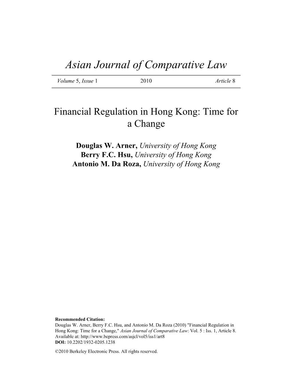 Asian Journal of Comparative Law