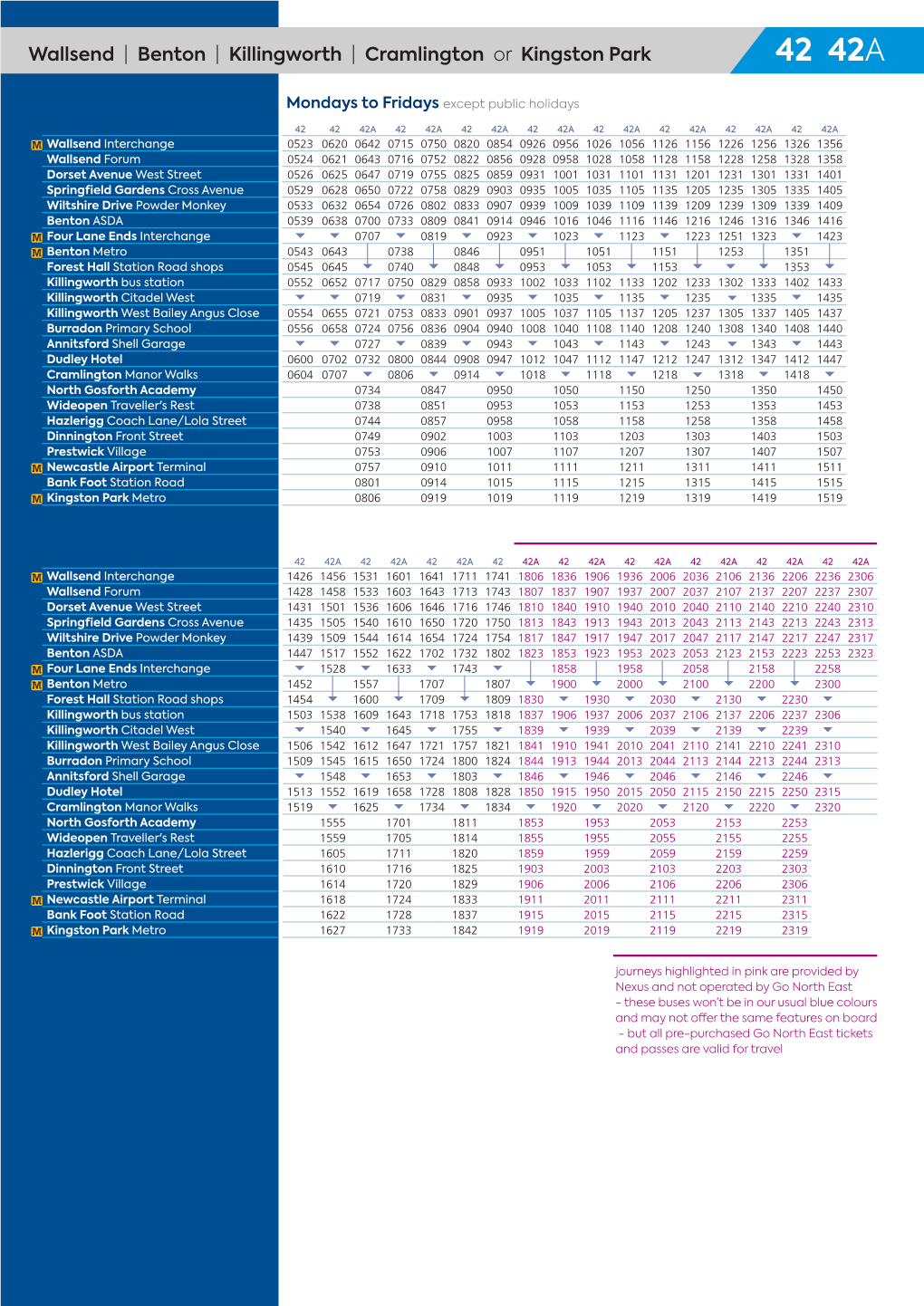 PDF Timetable 42