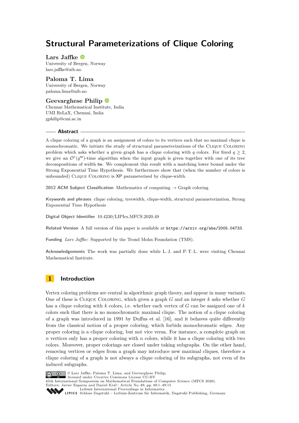 Structural Parameterizations of Clique Coloring