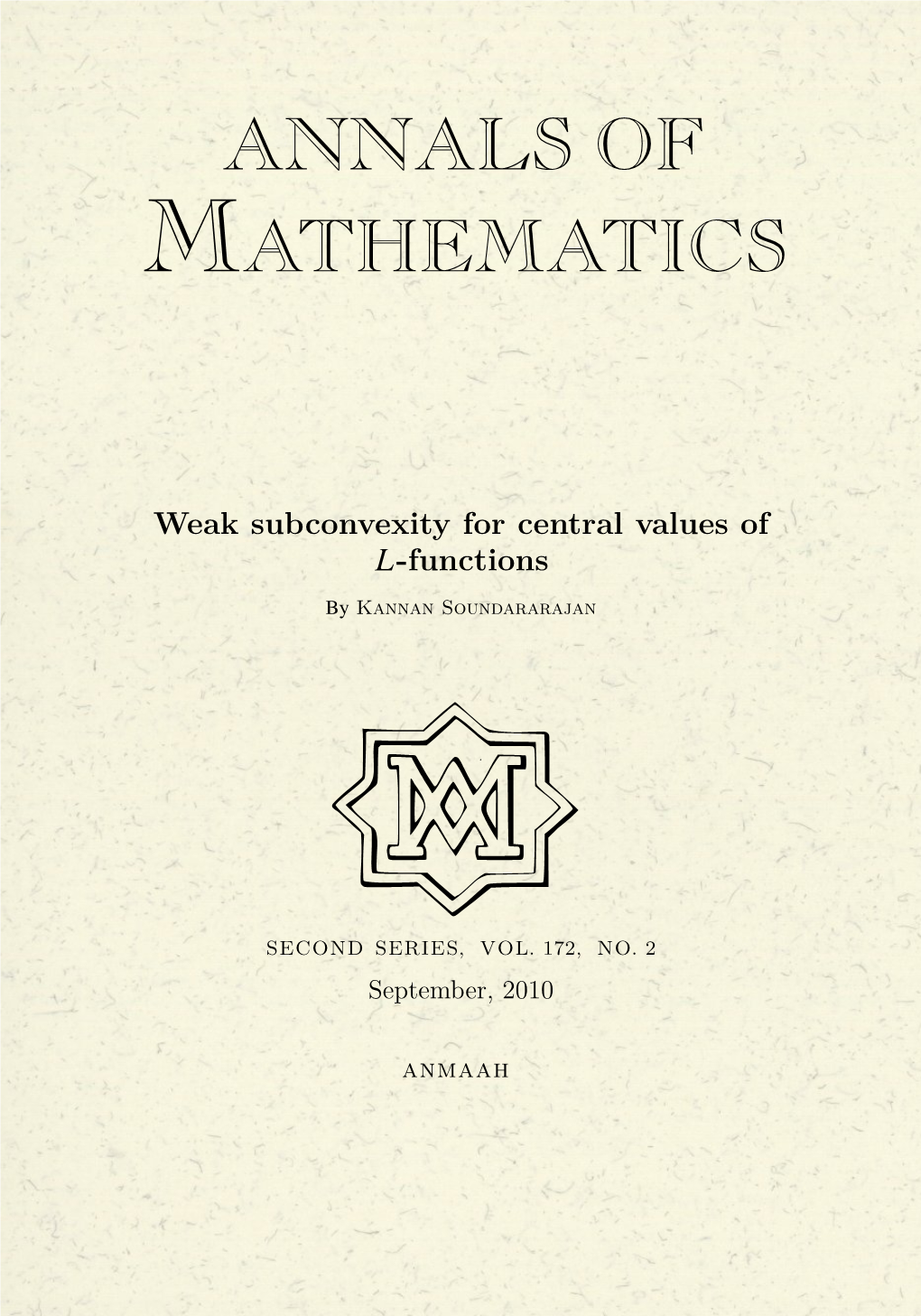 Weak Subconvexity for Central Values of L-Functions