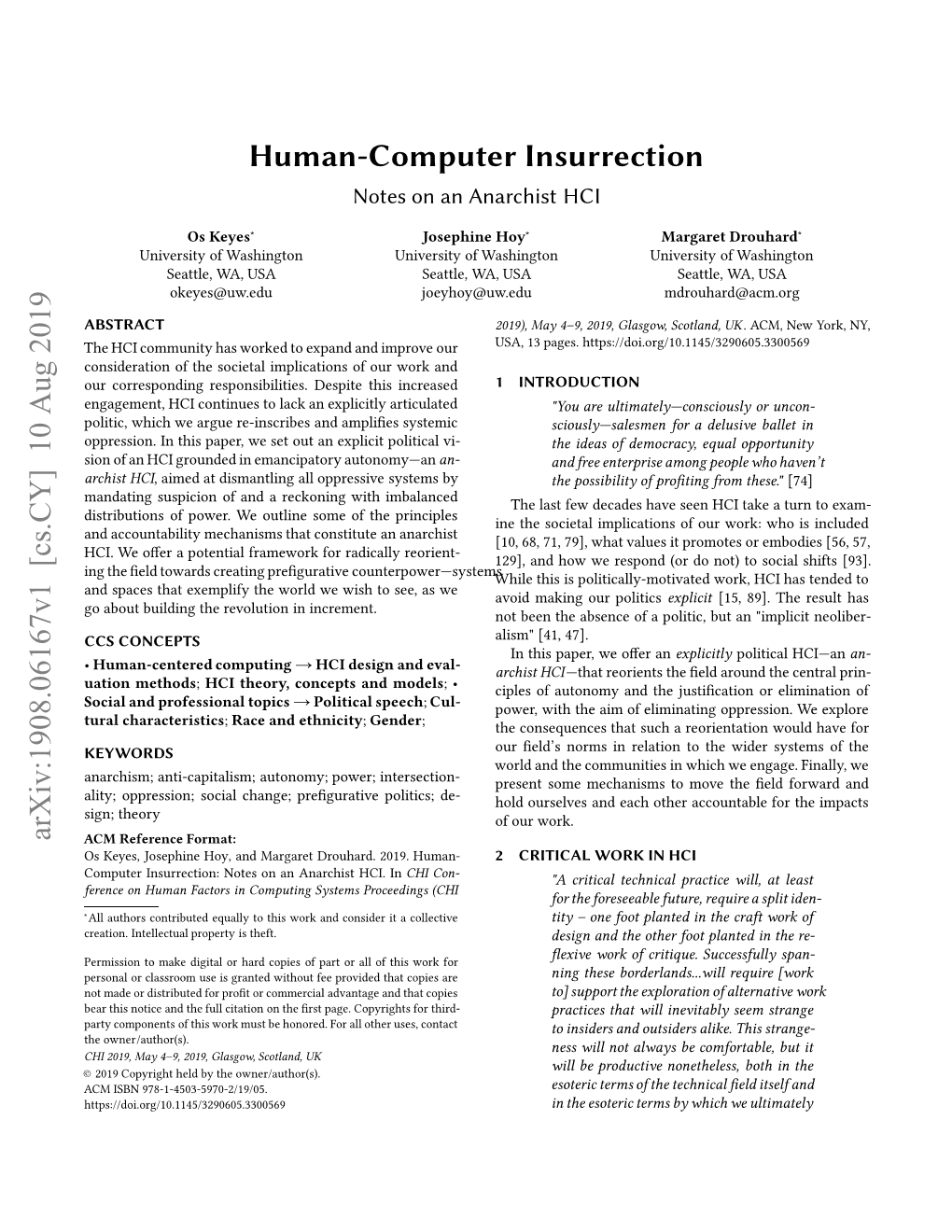 Human-Computer Insurrection