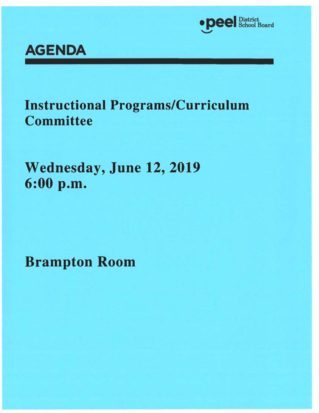 Wednesday, June 12, 2019 6:00P.M. Brampton Room