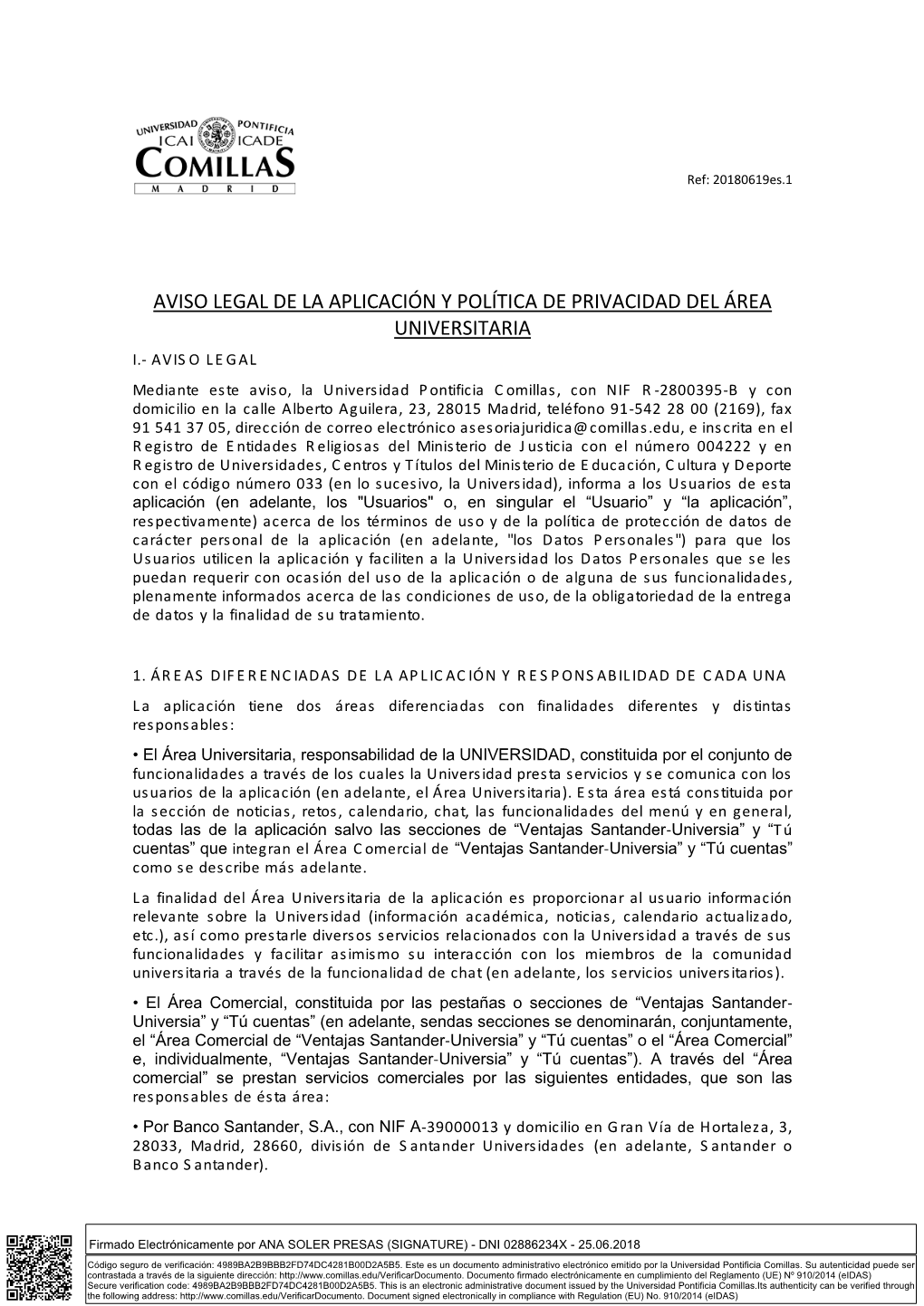 Aviso Legal De La Aplicación Y