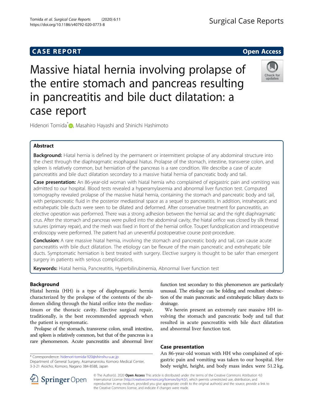 Massive Hiatal Hernia Involving Prolapse Of