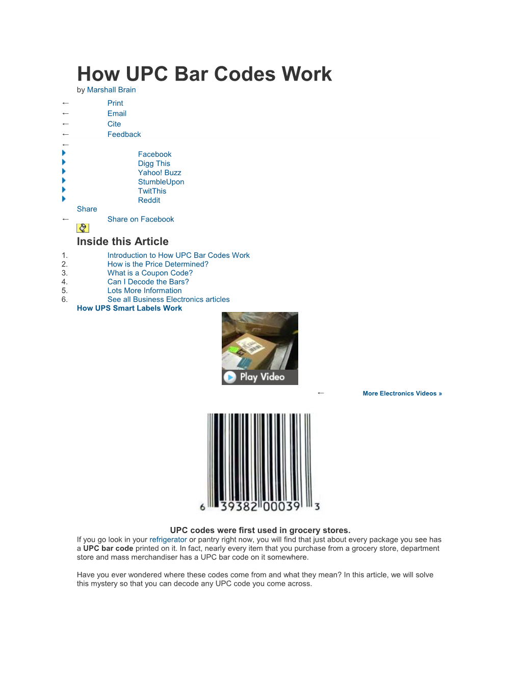 How UPC Bar Codes Work