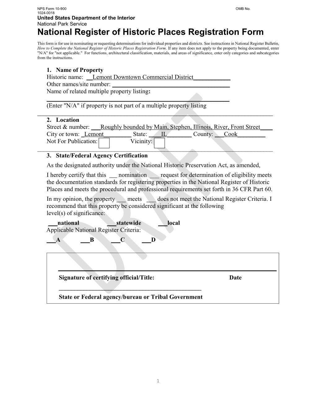 National Register of Historic Places Registration Form