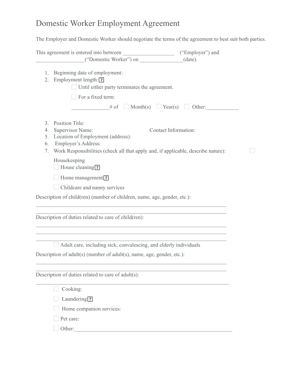 NDWA Domestic Worker Sample Contract