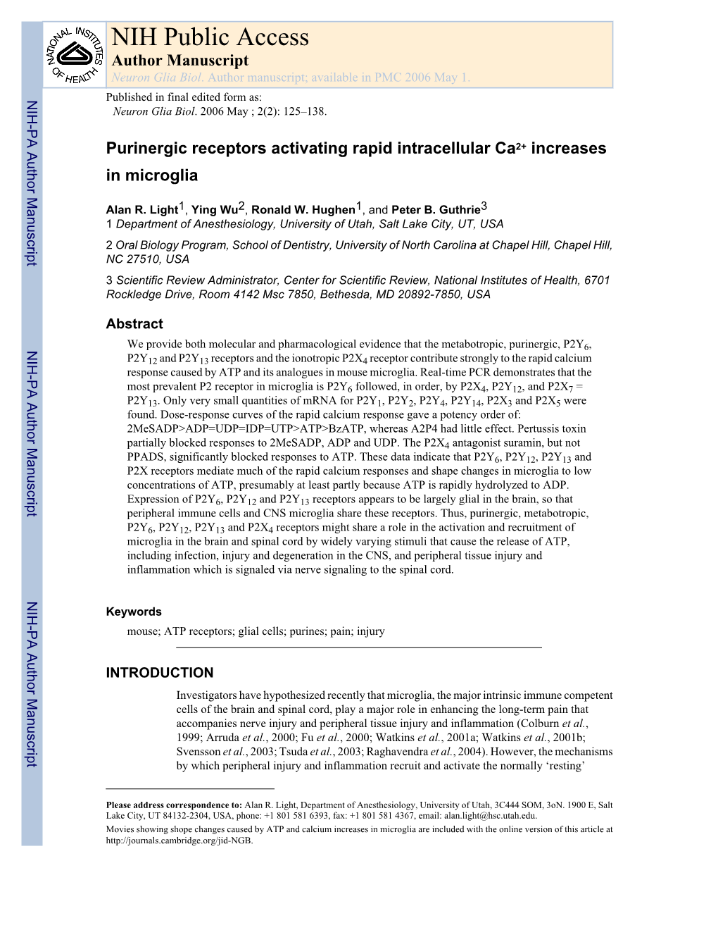 NIH Public Access Author Manuscript Neuron Glia Biol