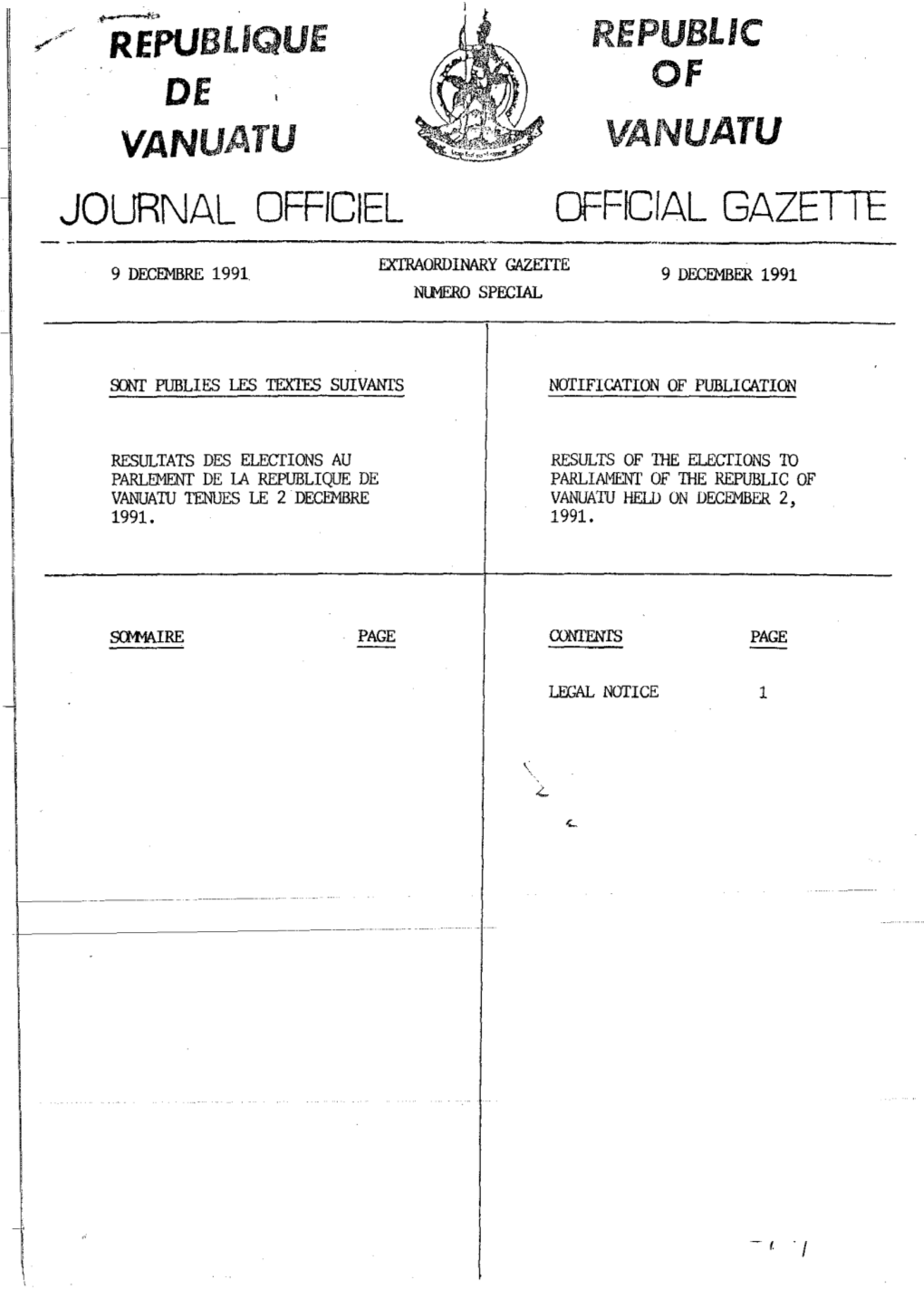 Journal Officiel Official Gazette