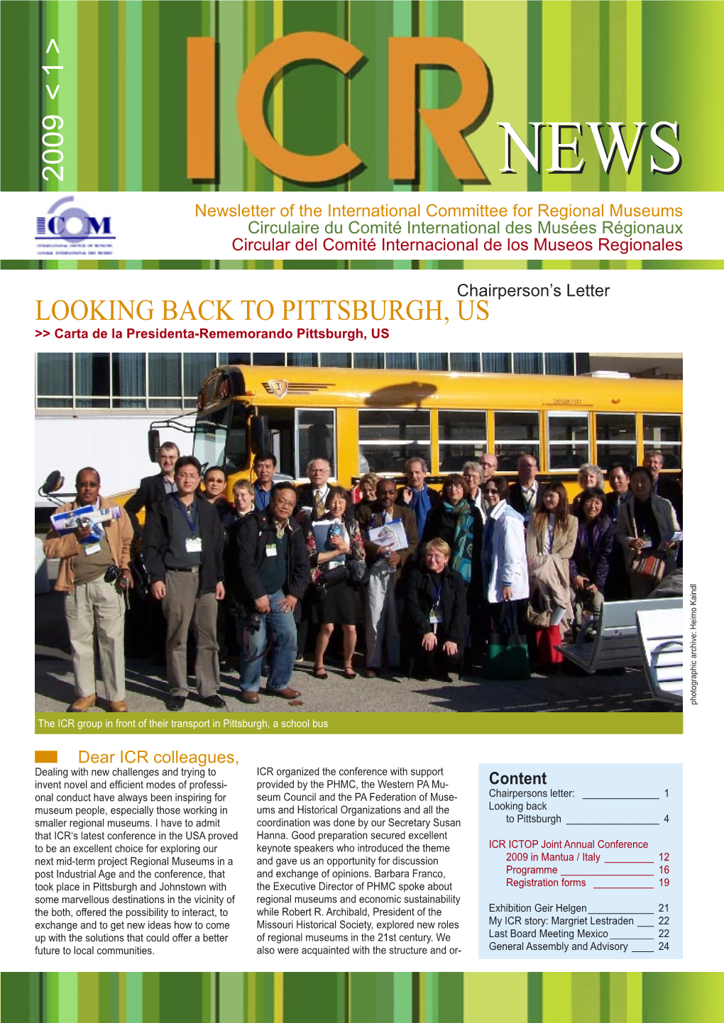 ICR Newsletter 1 – 2009