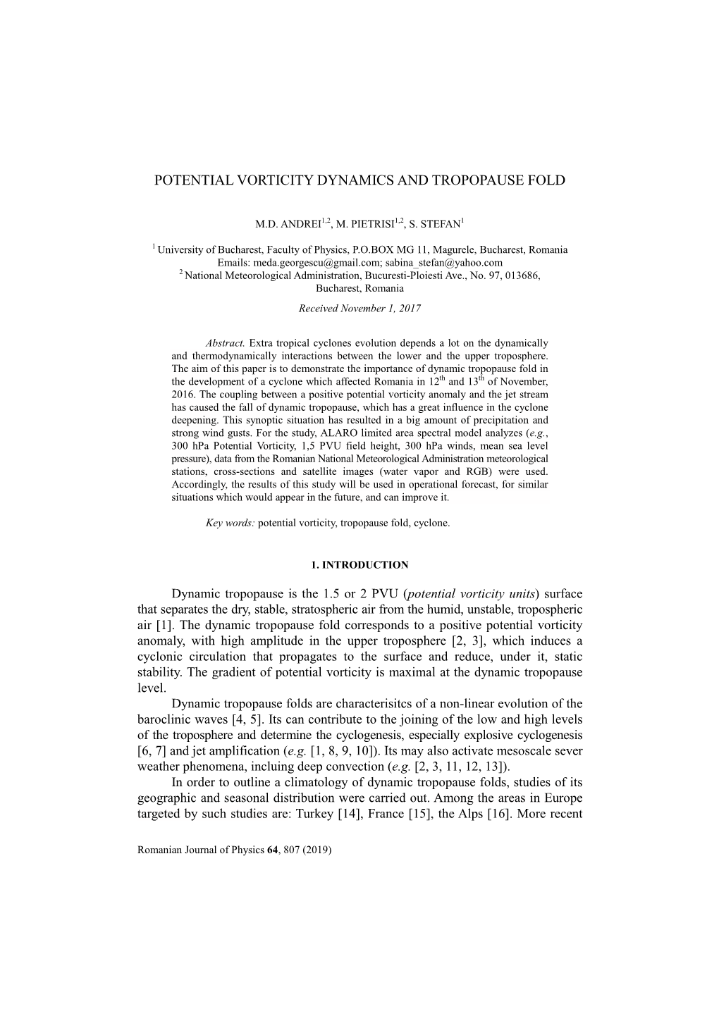 Potential Vorticity Dynamics and Tropopause Fold