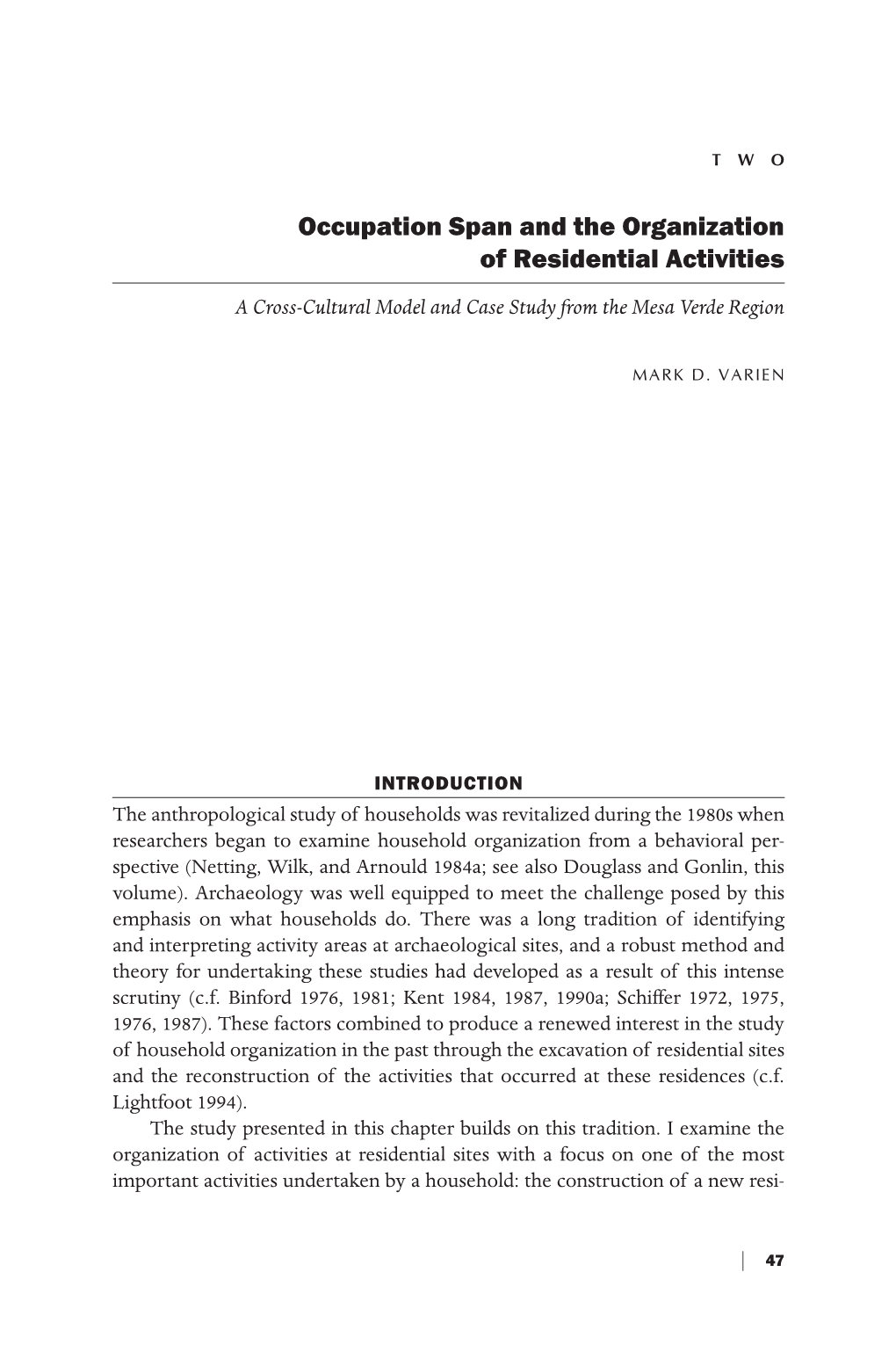 A Cross-Cultural Model and Case Study from the Mesa Verde Region