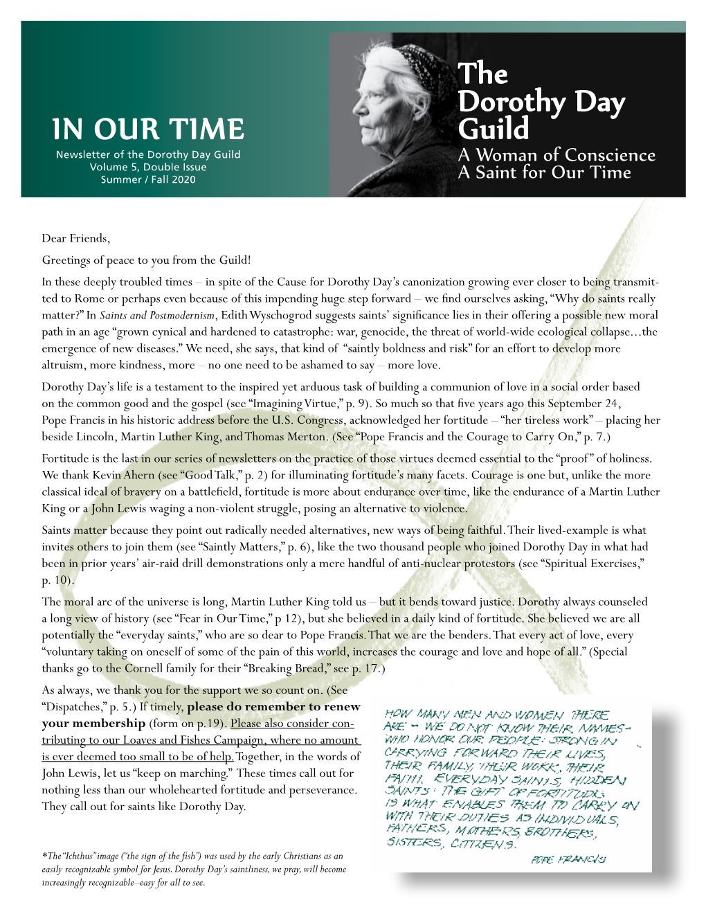 IN OUR TIME the Dorothy Day Guild