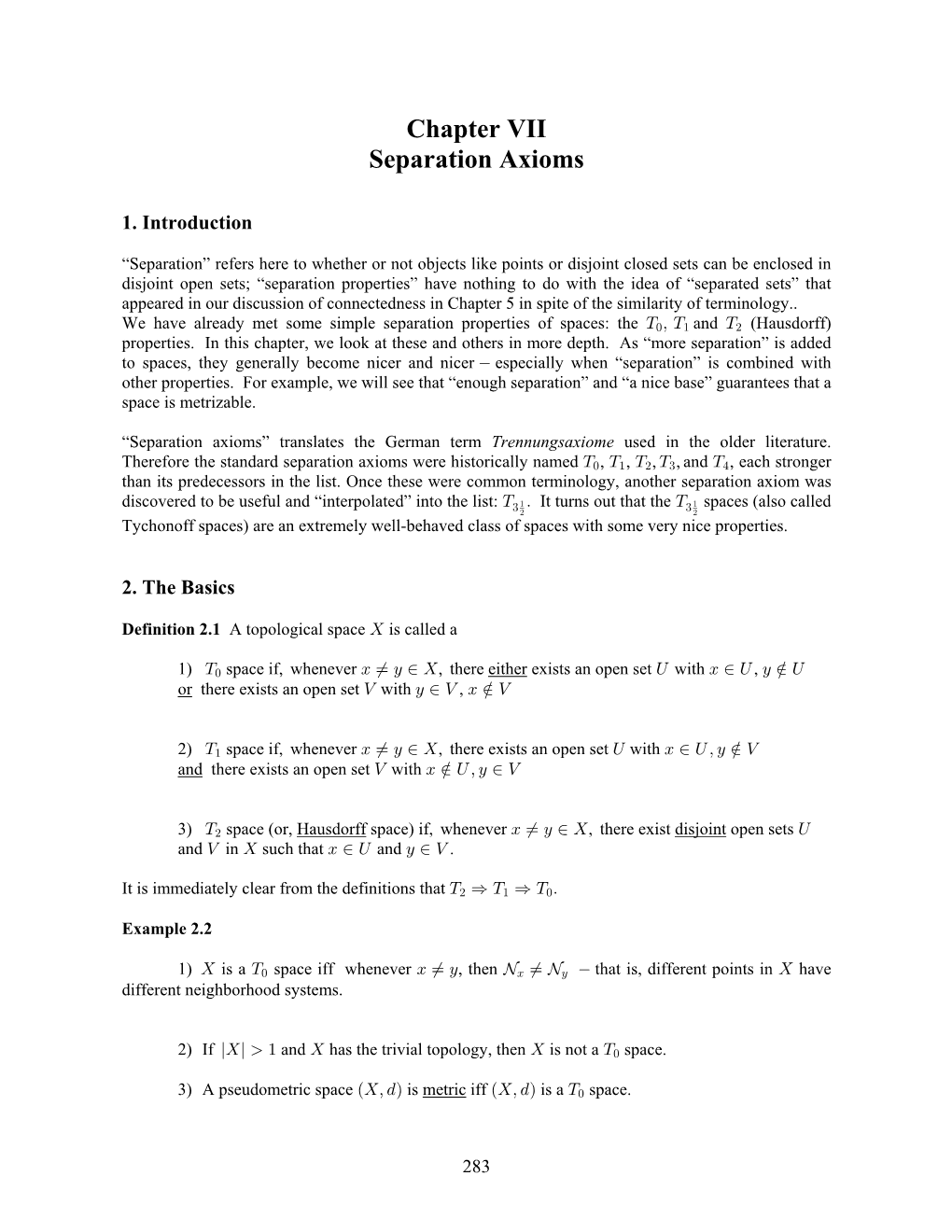 Chapter 7 Separation Properties