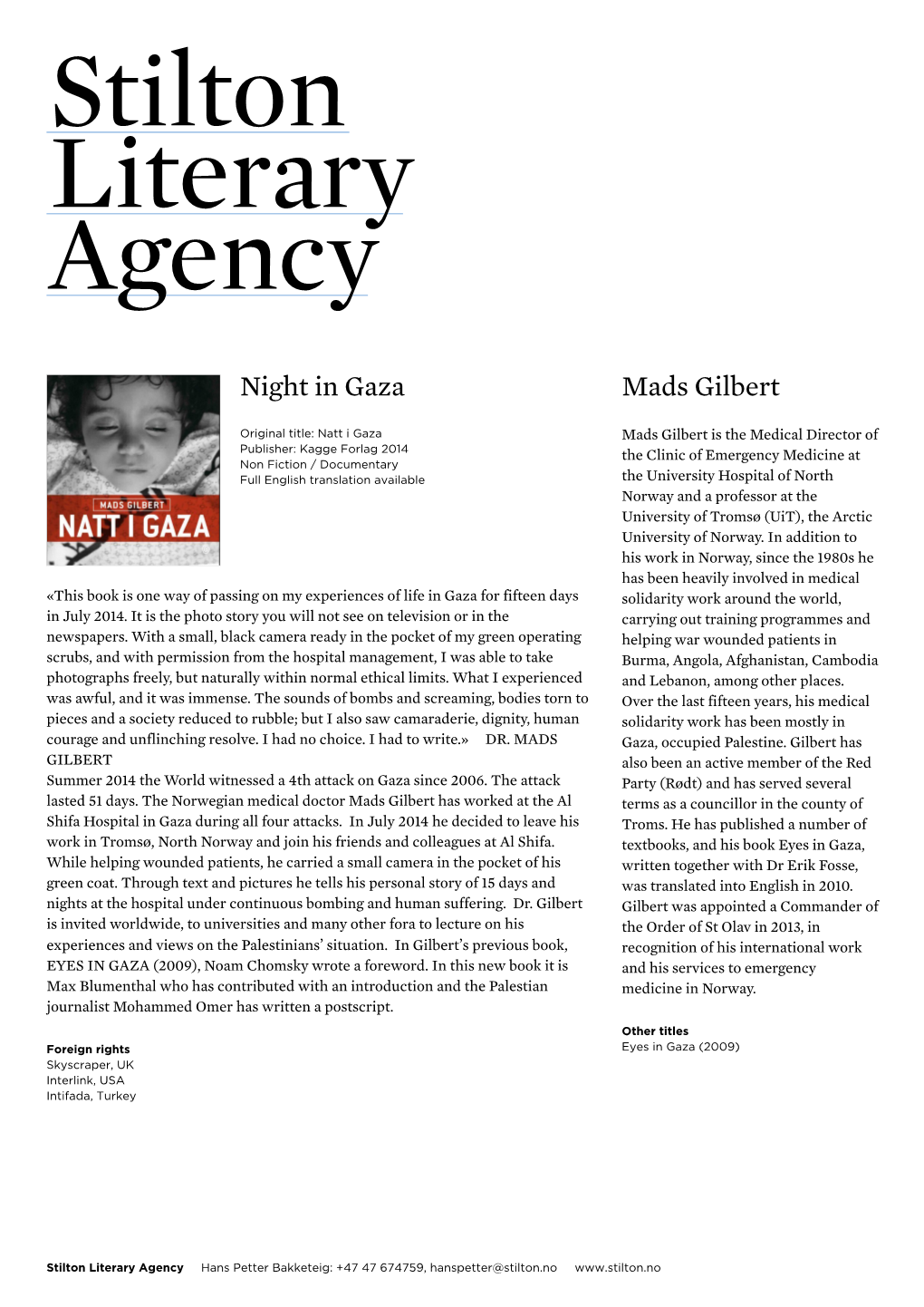 Mads Gilbert Night in Gaza