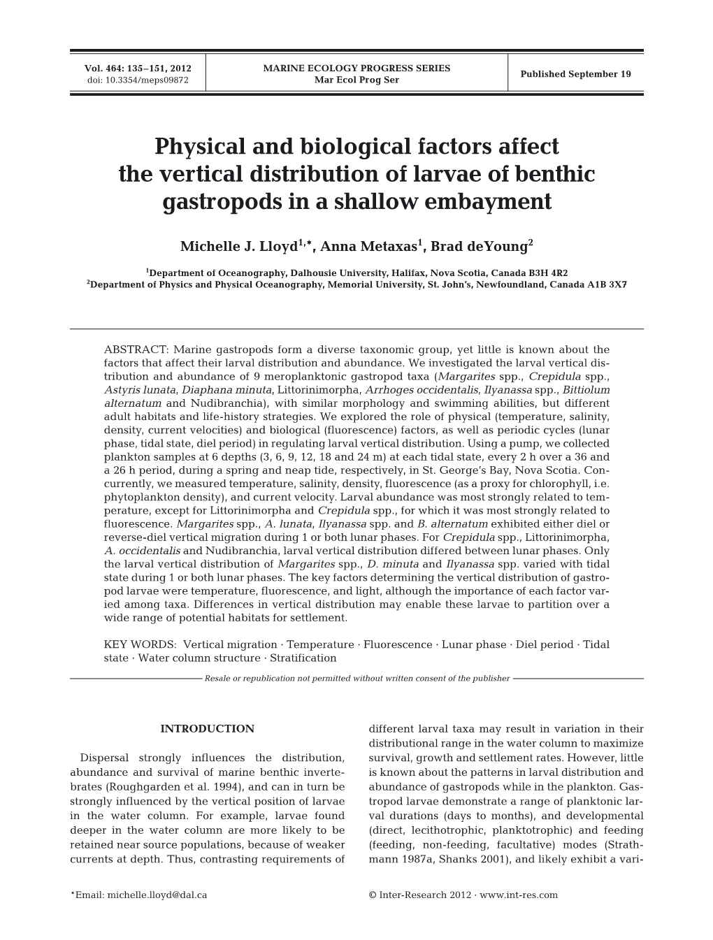 Marine Ecology Progress Series 464:135