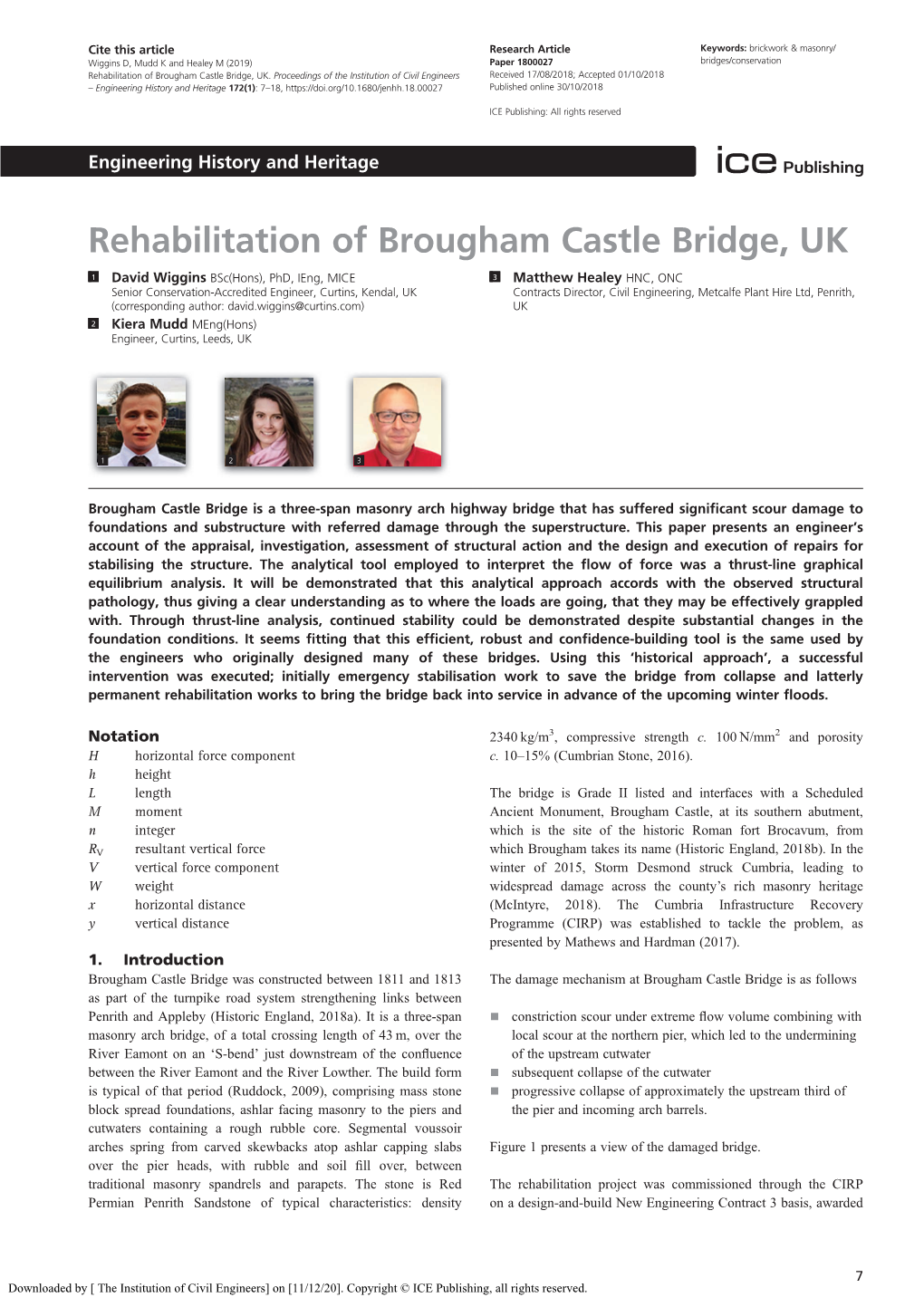 Rehabilitation of Brougham Castle Bridge, UK