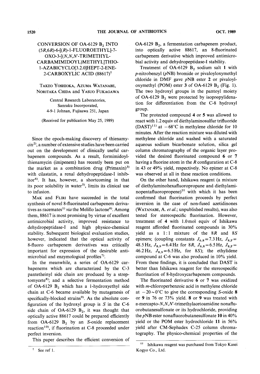 Thienamycin (Imipenem)