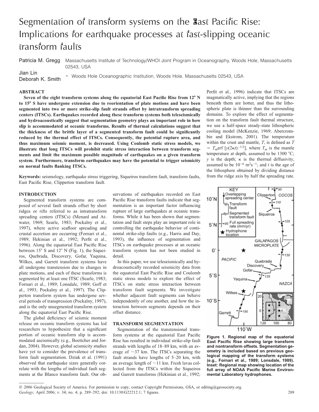 Segmentation of Transform Systems on the East Pacific Rise