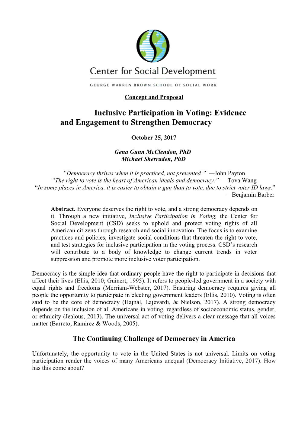 Inclusive Participation in Voting: Evidence and Engagement to Strengthen Democracy