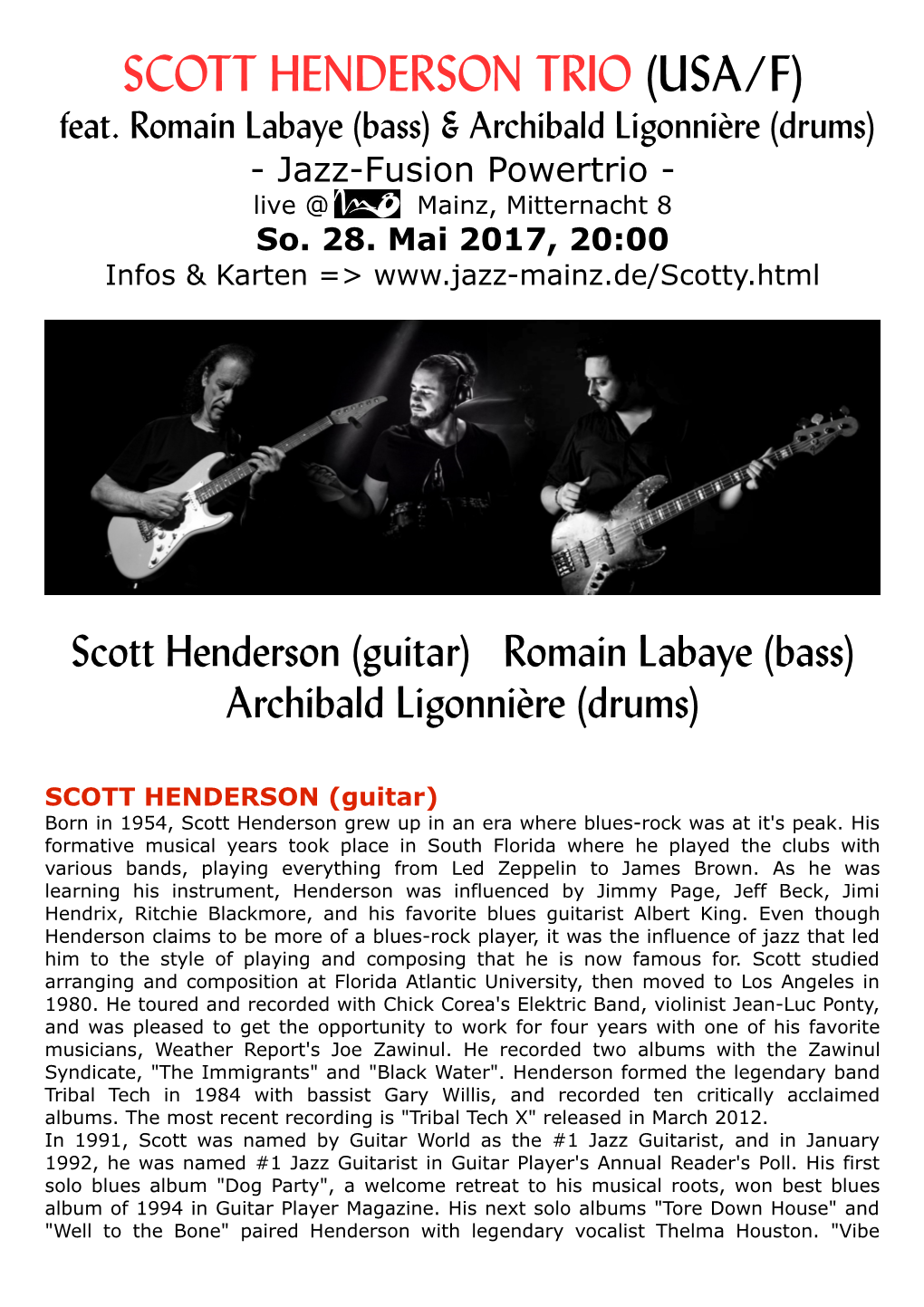 SCOTT HENDERSON TRIO (USA/F) Feat