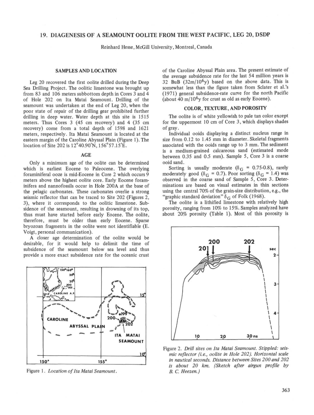 19. Diagenesis of a Seamount Oolite from the West Pacific, Leg 20, Dsdp