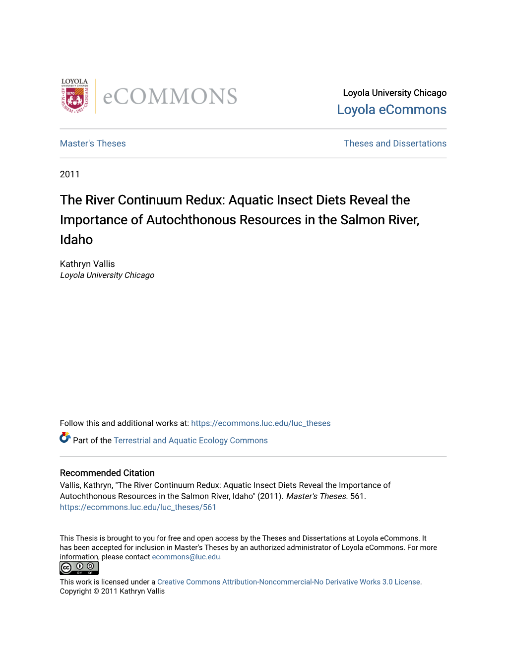 The River Continuum Redux: Aquatic Insect Diets Reveal the Importance of Autochthonous Resources in the Salmon River, Idaho