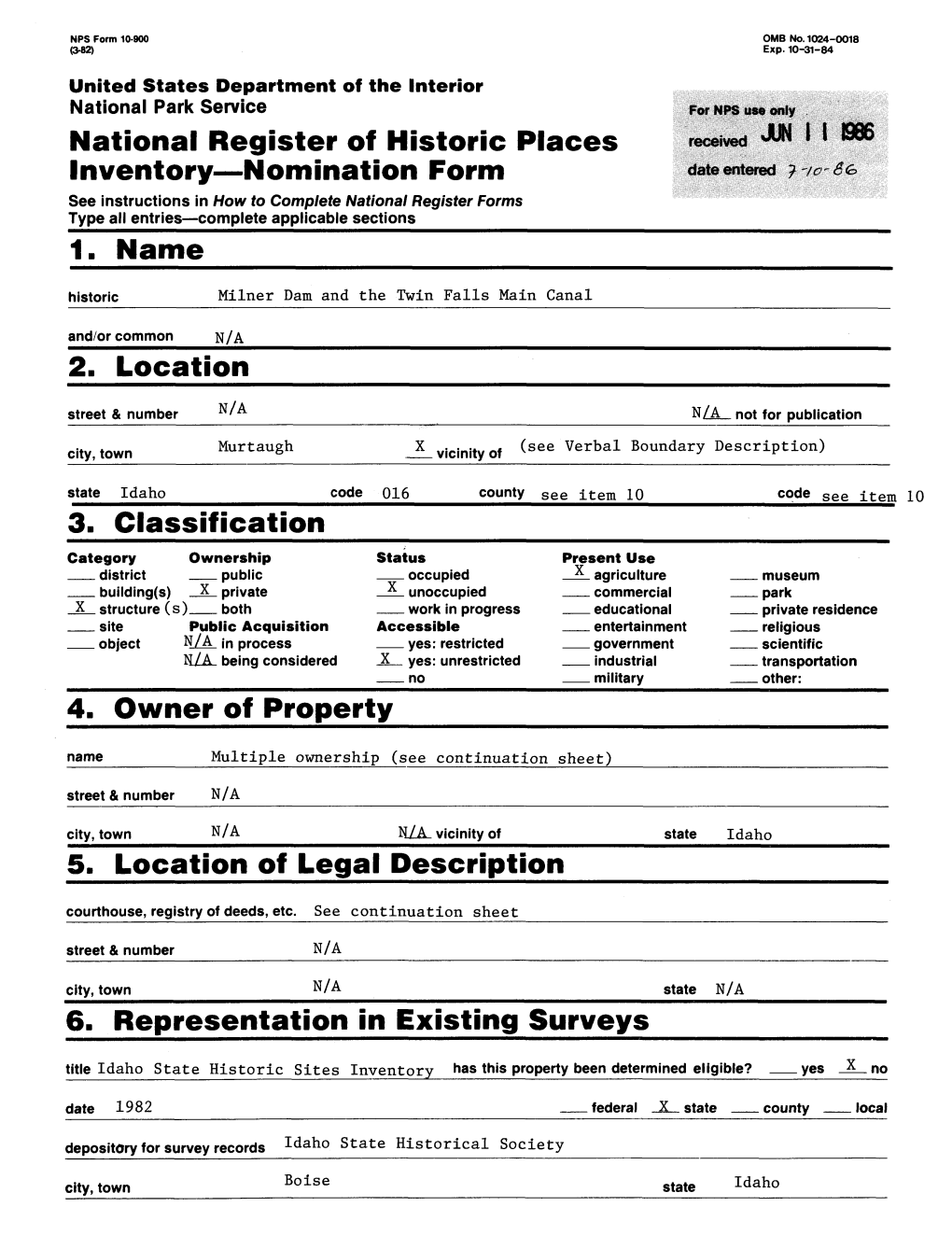 National Register of Historic Places Inventory—Nomination Form 1