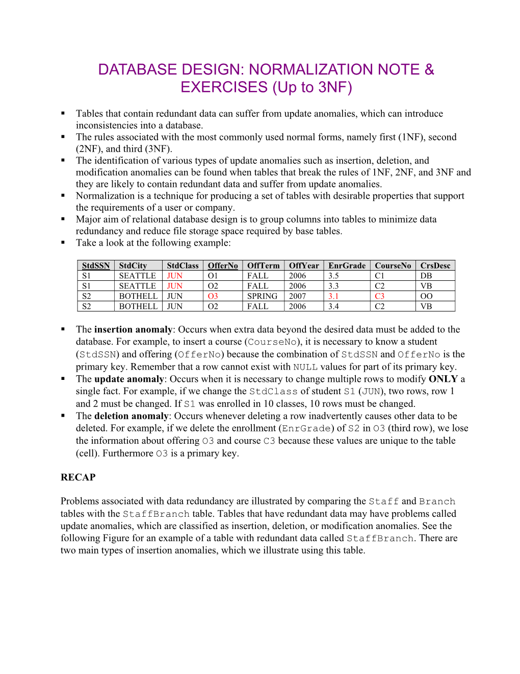 Normalization Exercises