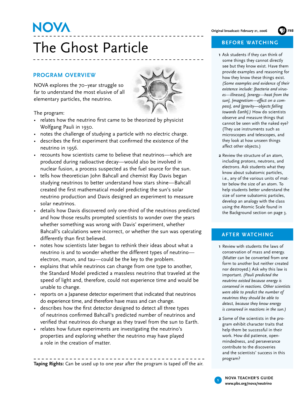 The Ghost Particle 1 Ask Students If They Can Think of Some Things They Cannot Directly See but They Know Exist