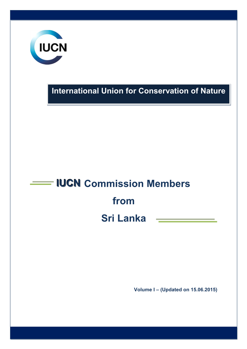 IUC NN Commission Members from Sri Lanka