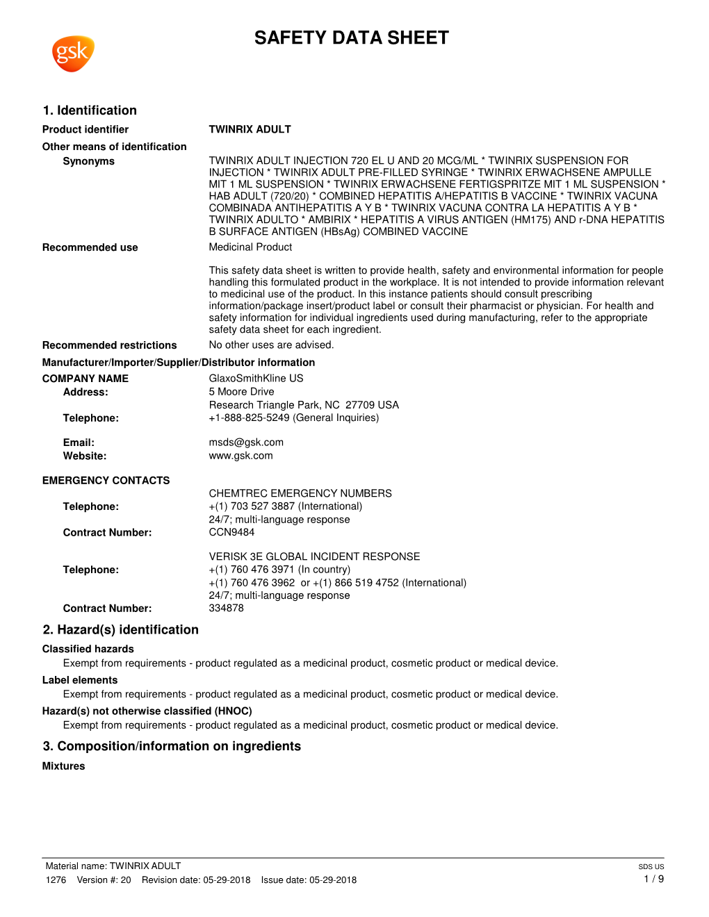 Safety Data Sheet