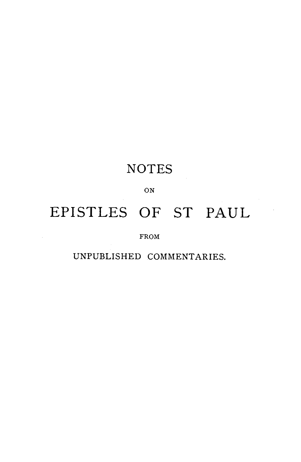 Epistles of St Paul