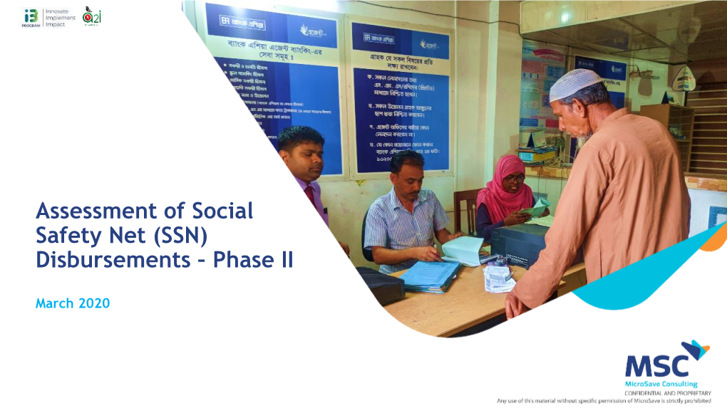 Assessment of Social Safety Net (SSN) Disbursements – Phase II